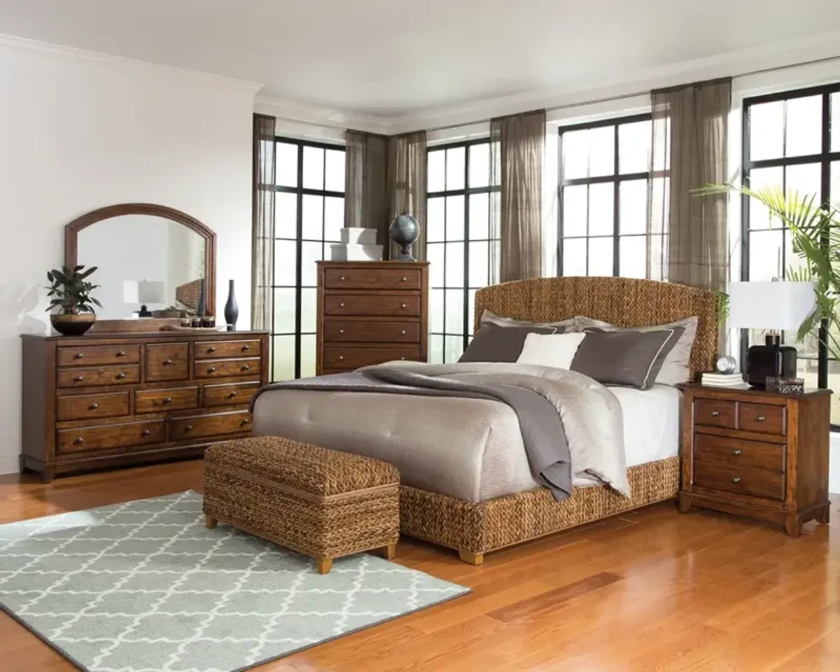 Coaster Laughton Banana Leaf California King Panel Bed Amber