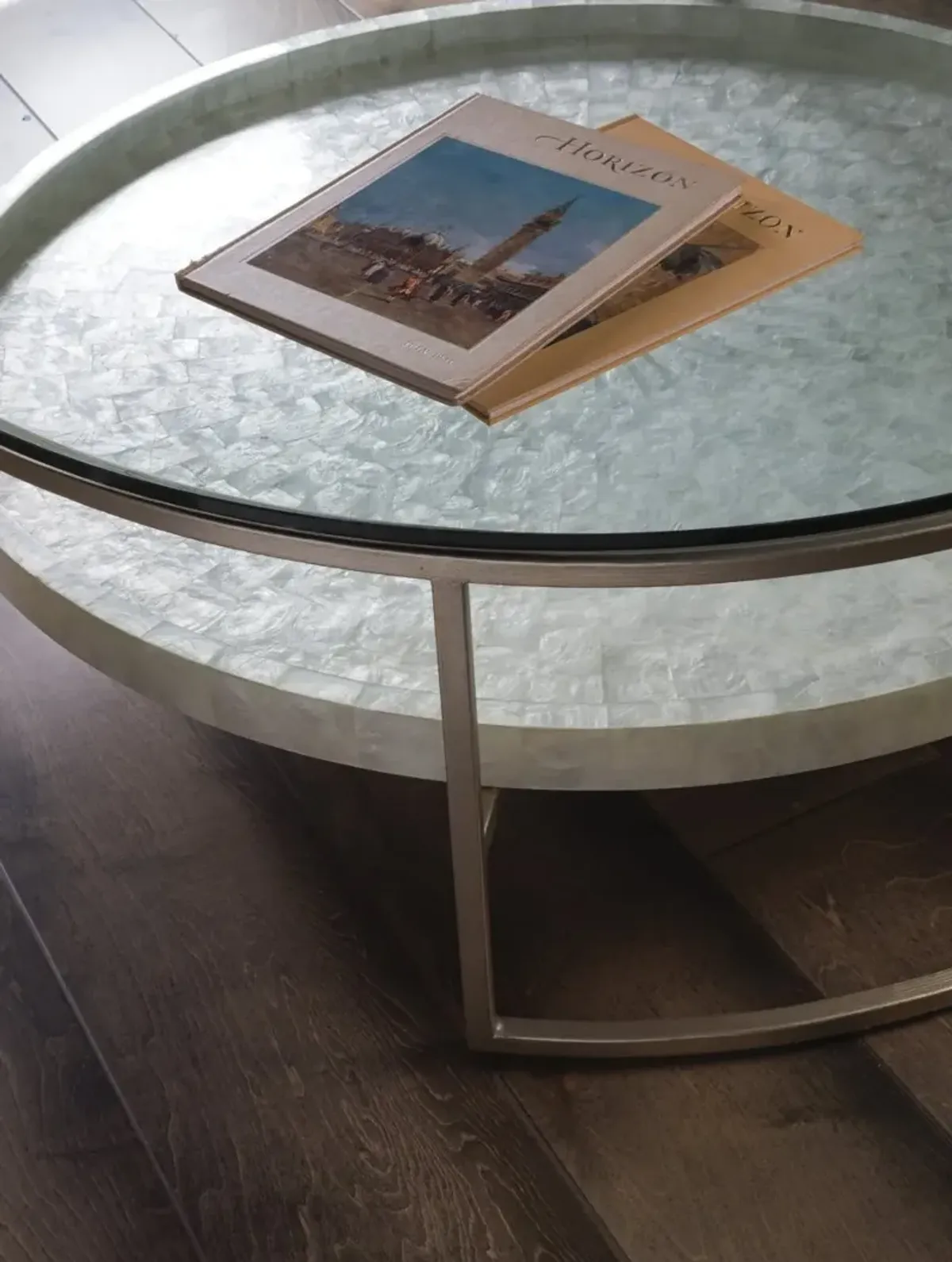 Artistica Home by Lexington Signature Designs Cumulus Capiz Large Round Cocktail Table