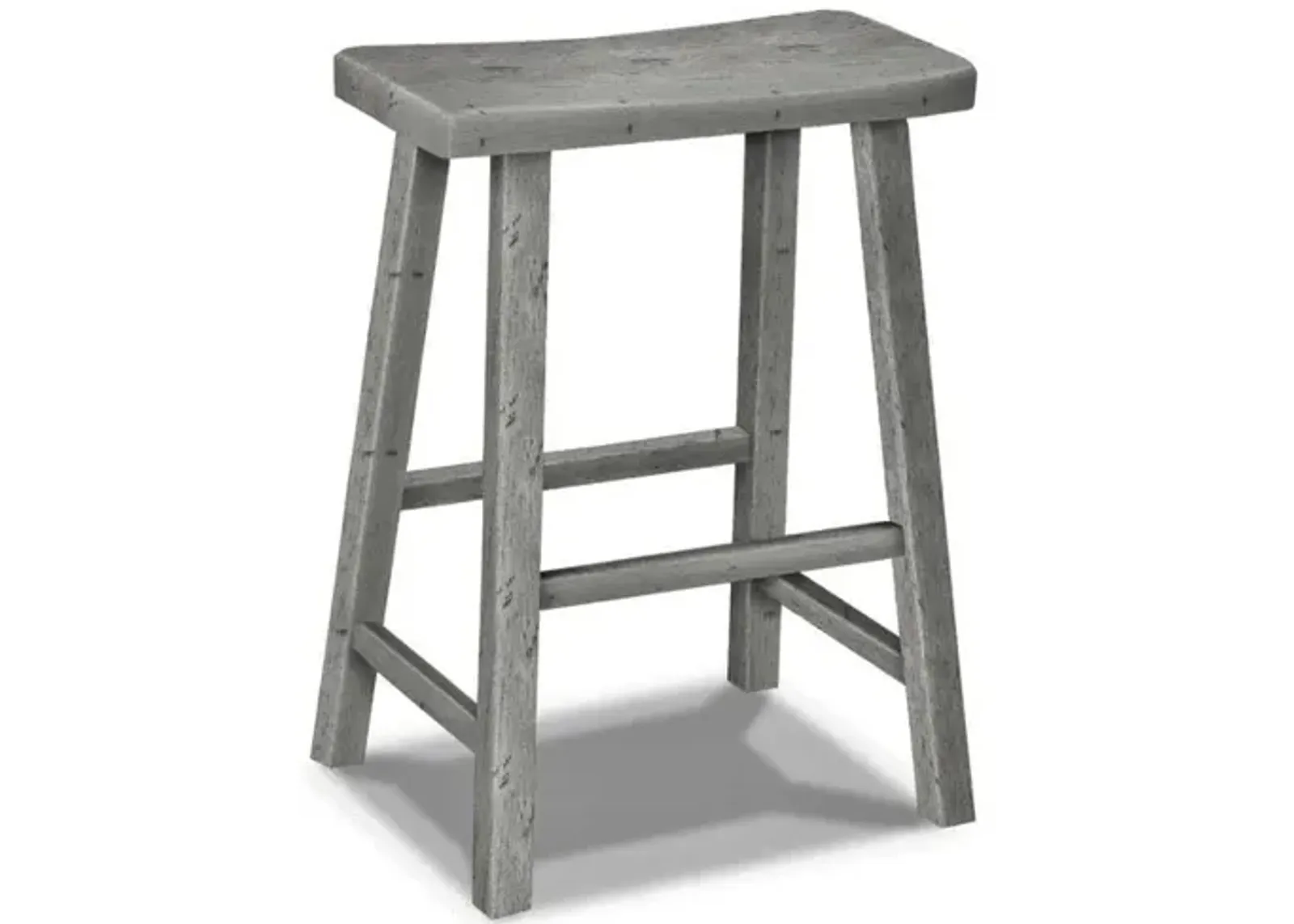 HAMPTON SADDLE SEAT HEATHER GRAY WOOD STOOL