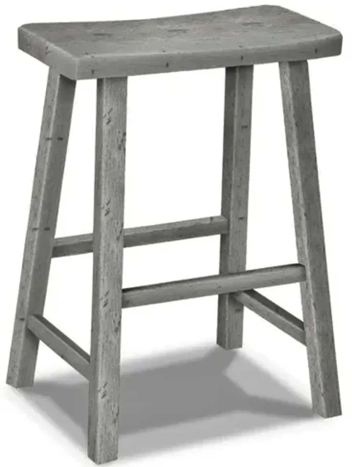 John Thomas Hampton Saddle Seat Heather Gray Wood Stool