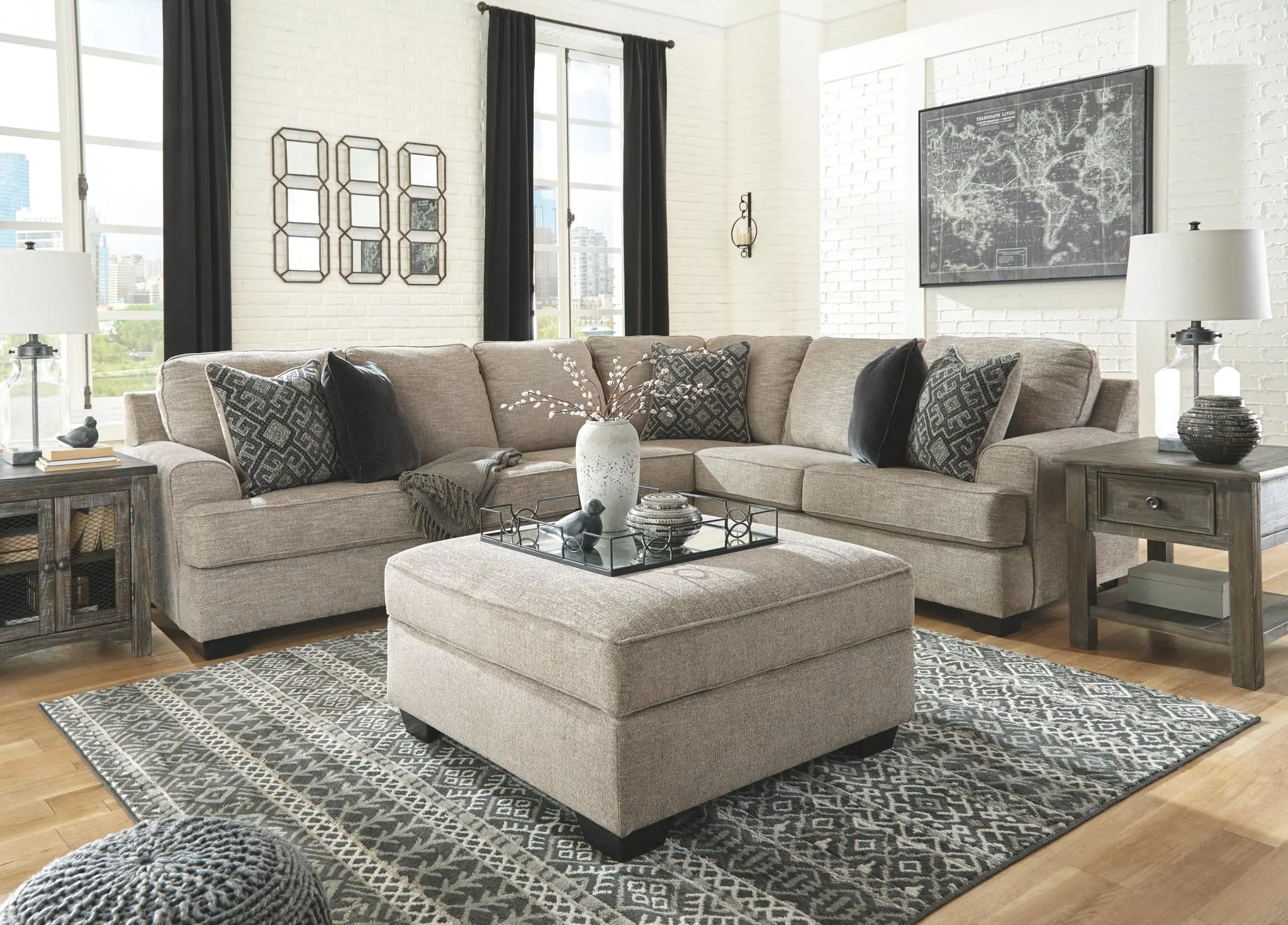 BOVARIAN 3-PIECE SECTIONAL STONE SIGNATURE DESIGN