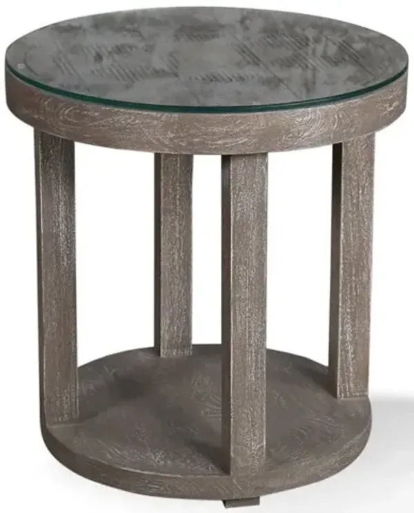 Parker House Crossings Serengeti Round End Table with Glass Top
