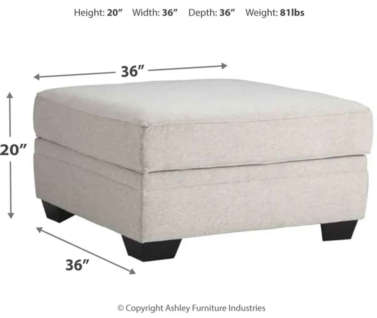 Ashley Dellara Ottoman Chalk Benchcraft