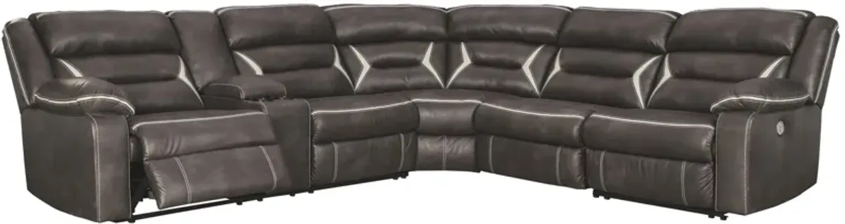 Ashley Kincord 4-Piece Power Reclining Sectional Right-Arm Facing Midnight