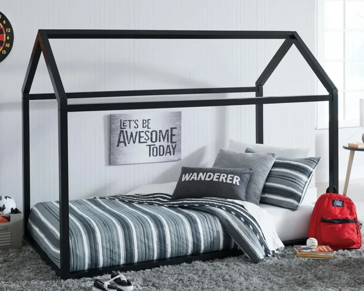 Ashley Kids/Teens Flannibrook Black Twin House Bed Frame