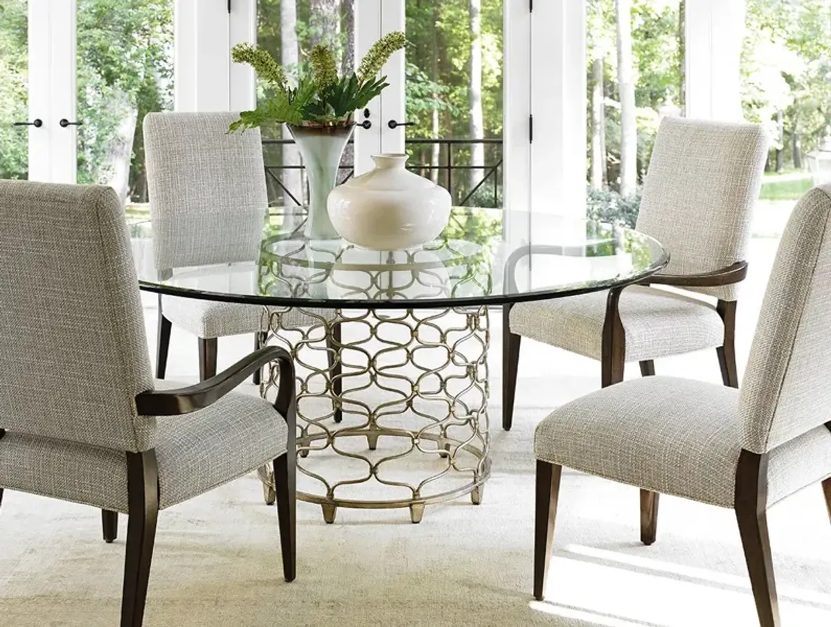 Laurel Canyon by Lexington Bollinger Round Dining Table with 72 Inch Glass Top