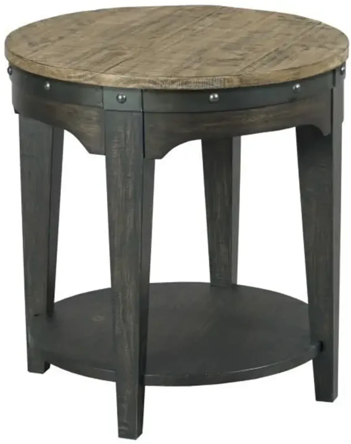 Kincaid Plank Road Artisans Round End Table in Charcoal