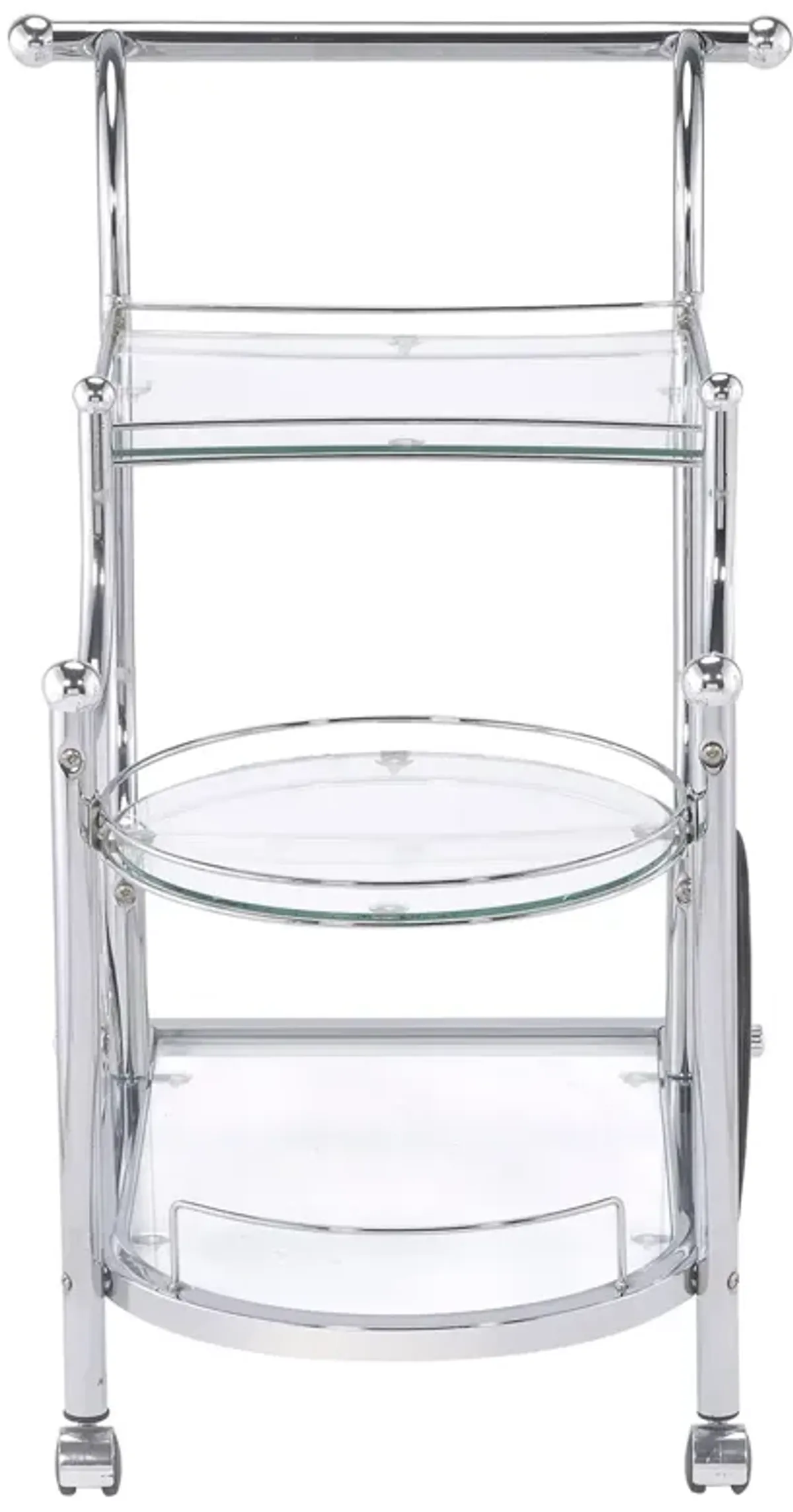 Coaster Sarandon 3-Tier Glass Shelf Metal Bar Cart Chrome