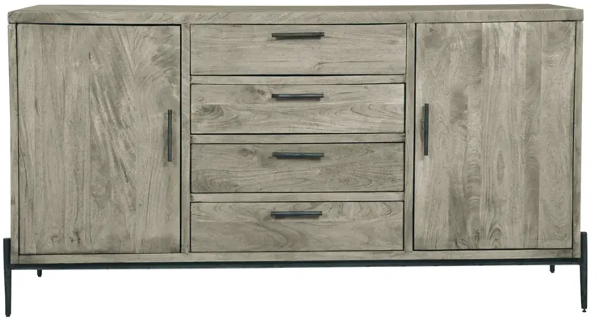Hekman Dining Solid Mango Wood Buffet Rustic Gray Bedford Park