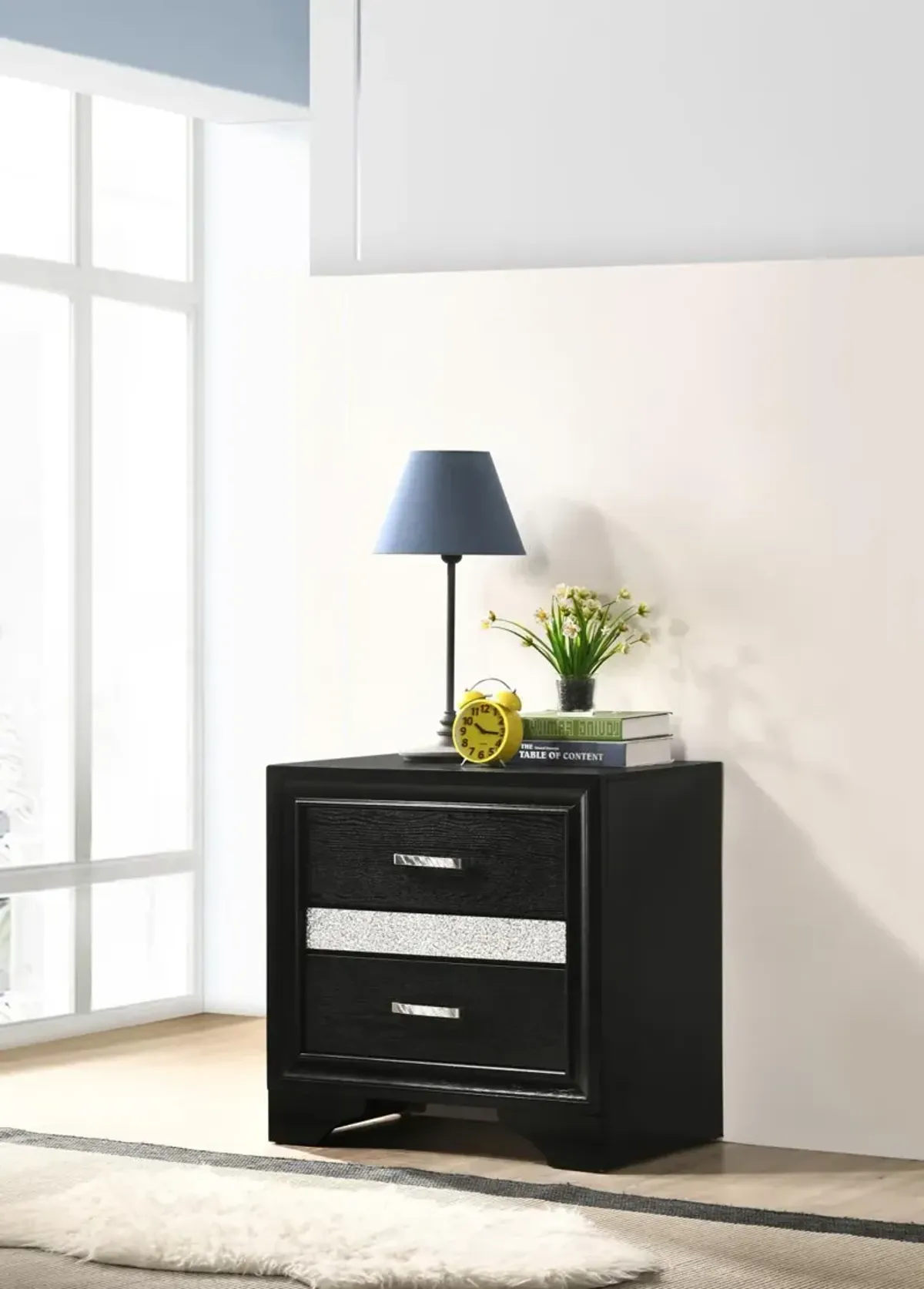 Coaster Miranda 2-Drawer Nightstand Black