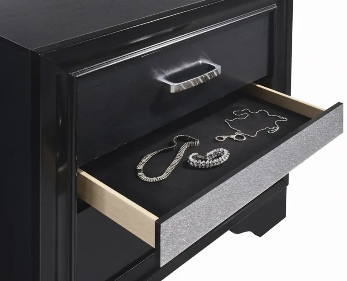 Coaster Miranda 2-Drawer Nightstand Black