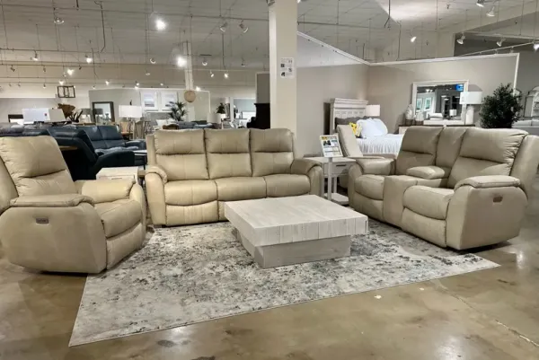 Souther Motion Marquis Power Double Reclining Next Level Sofa in Monaco Stonewash