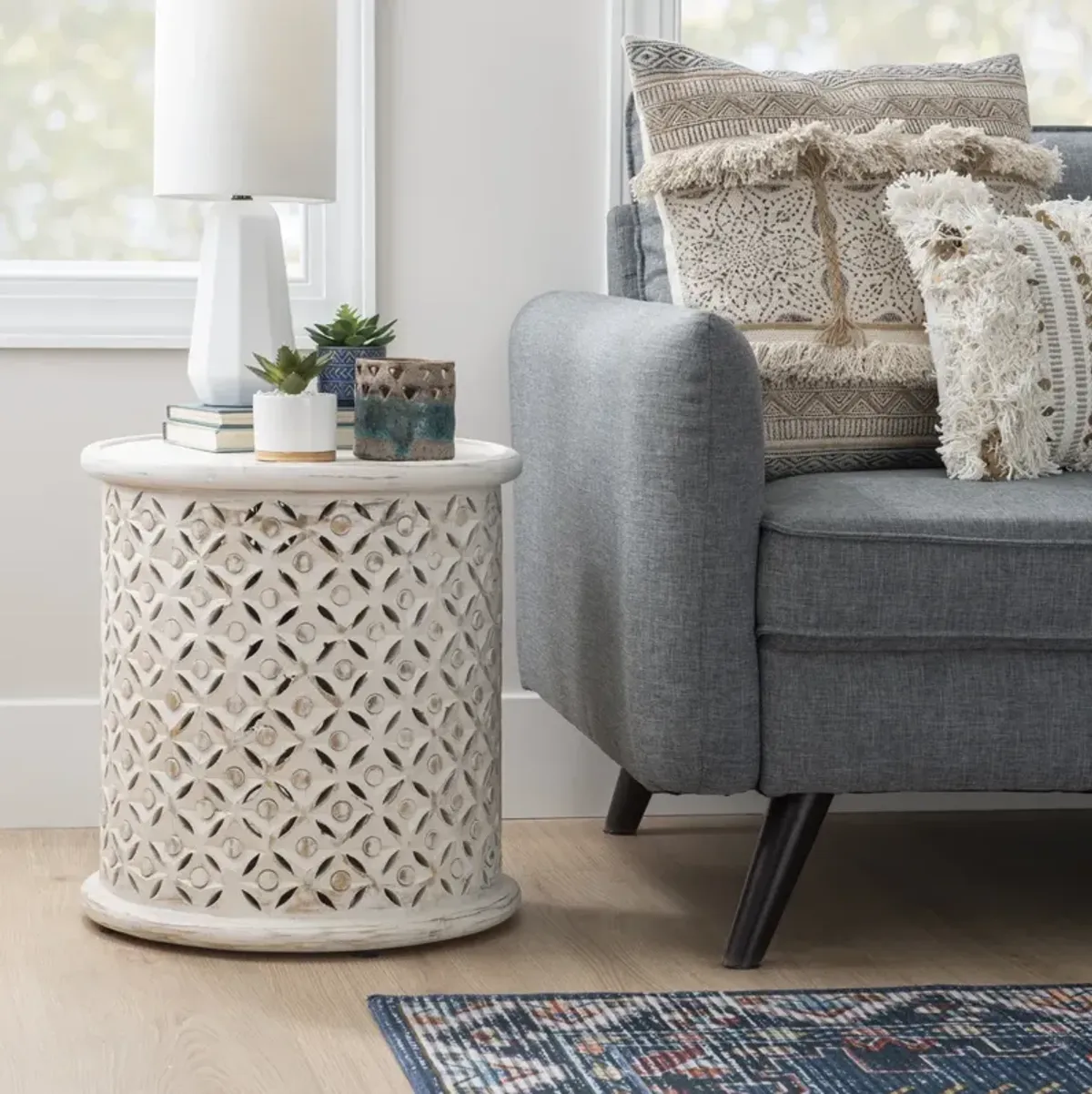 Powell Inora Side Table White