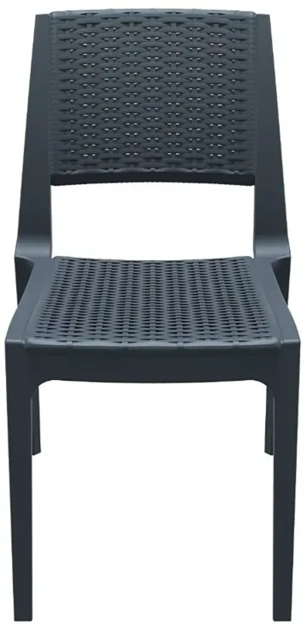 Compamia Verona Resin Wickerlook Dining Chair Dark Gray