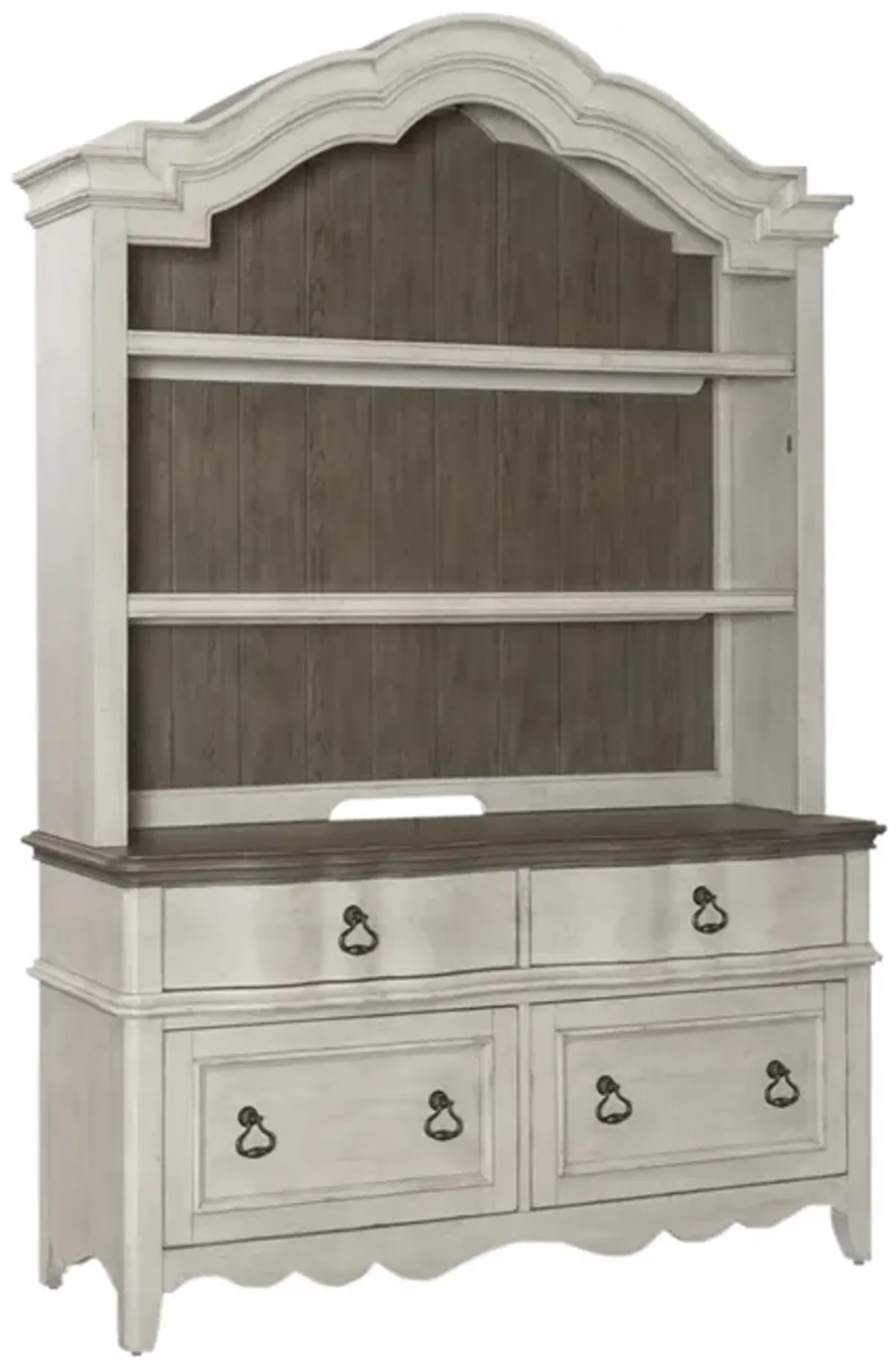 Liberty Furniture 3-Piece Desk & Hutch Set in Antique White Chesapeake