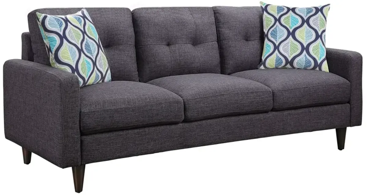 Coaster Watsonville Upholstered Track Arm Tufted Sofa Grey