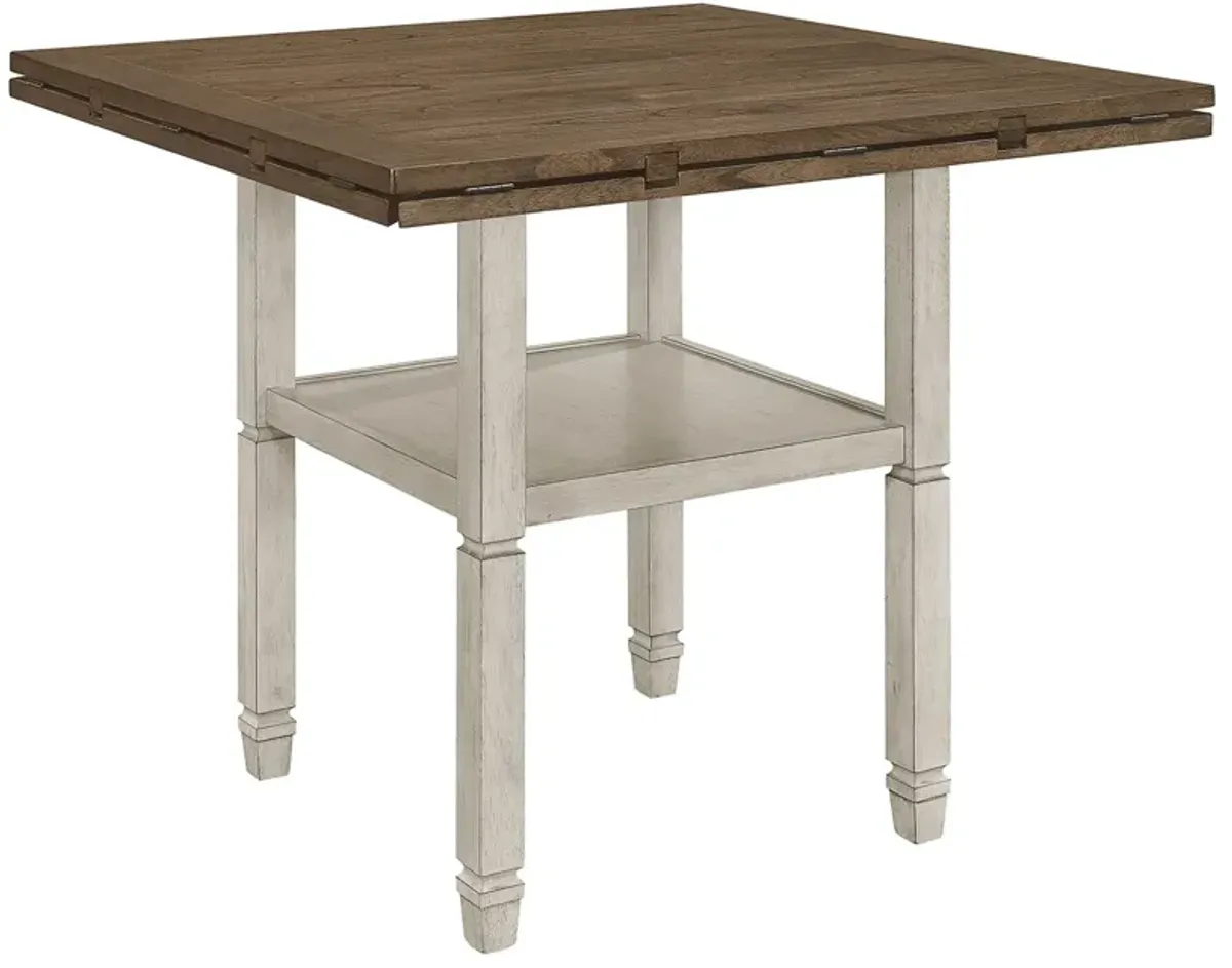 Coaster Sarasota 60 Inch Extension Counter Dining Table Rustic Cream