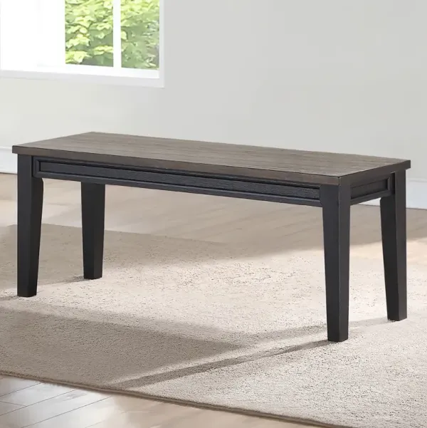 Steve Silver Raven Noir Driftwood Two-Tone Bench In Ebony