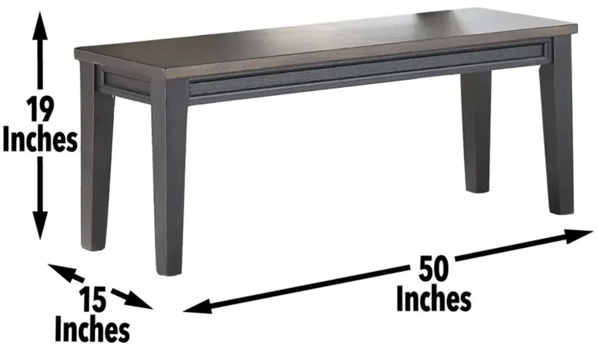 RAVEN NOIR TWO-TONE BENCH