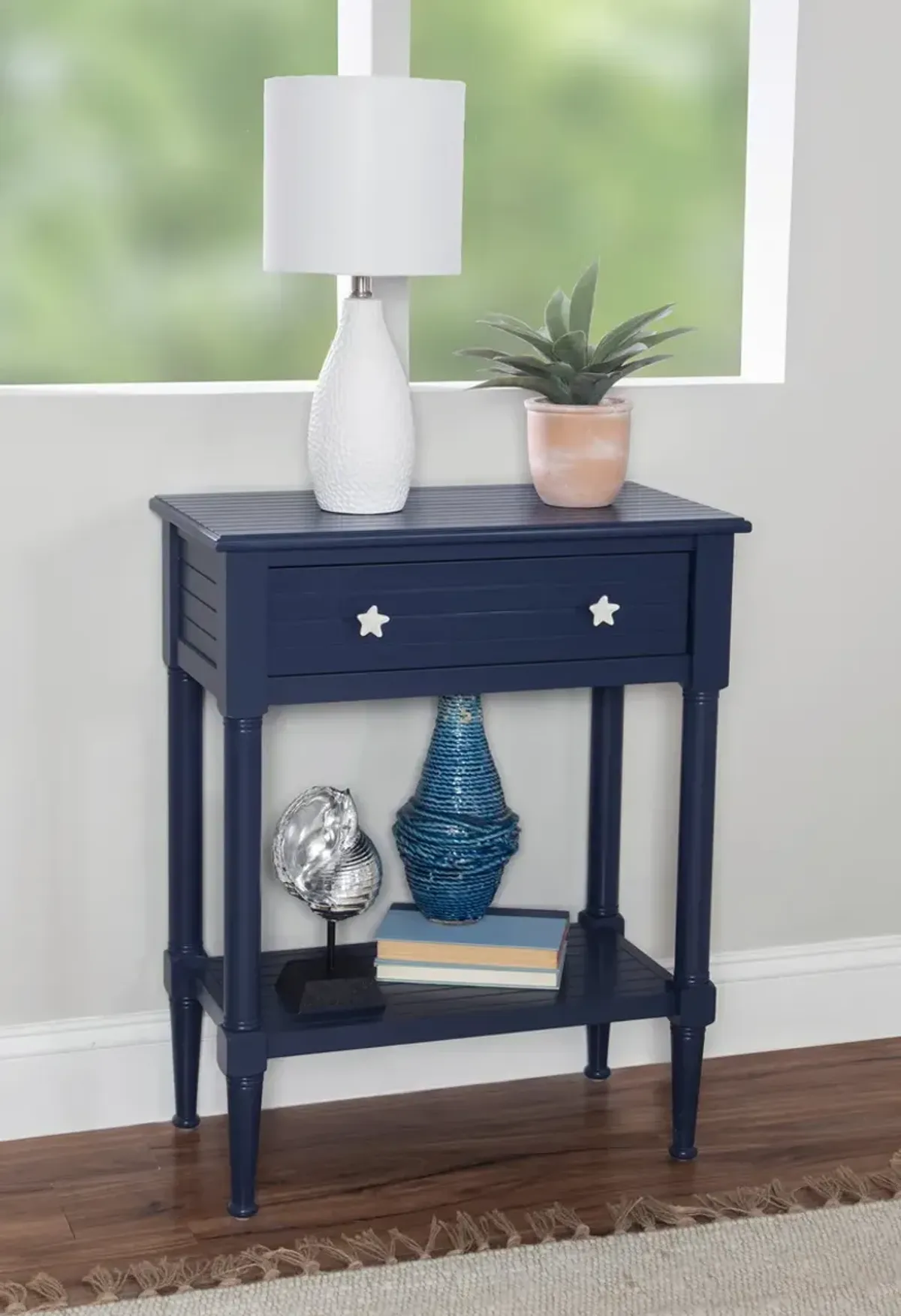 Linon Seaboard Accent Table Navy