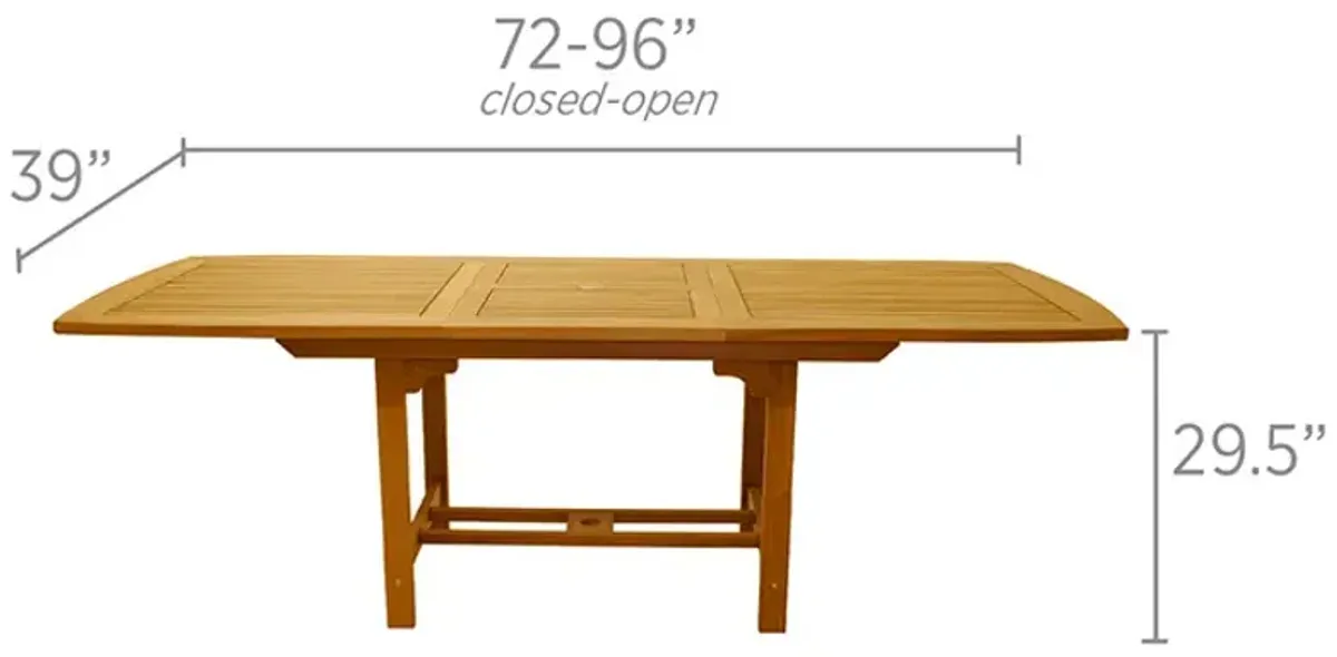 Royal Teak Outdoor Family Medium Rectangular Expansion Dining Table