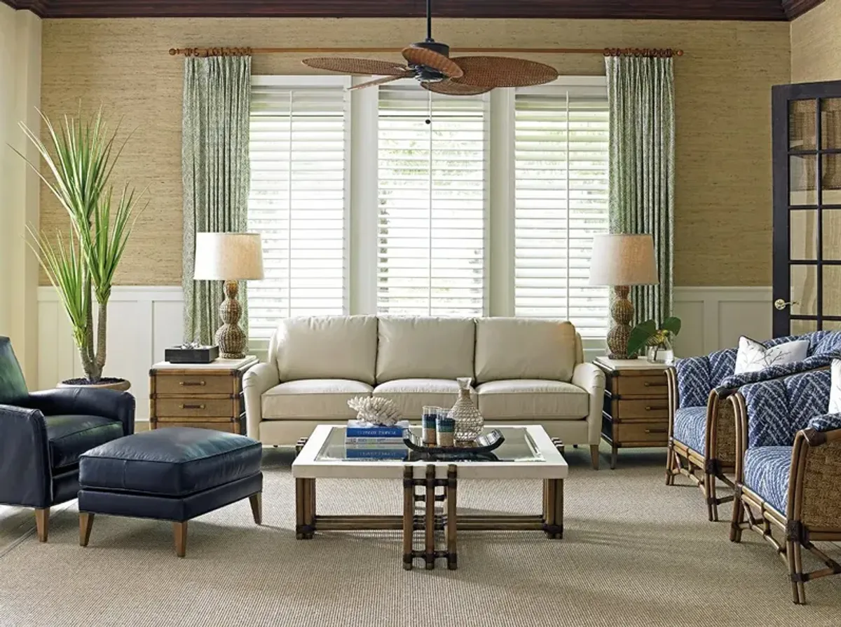 Tommy Bahama Home by Lexington Twin Palms Coconut Grove Leather Sofa