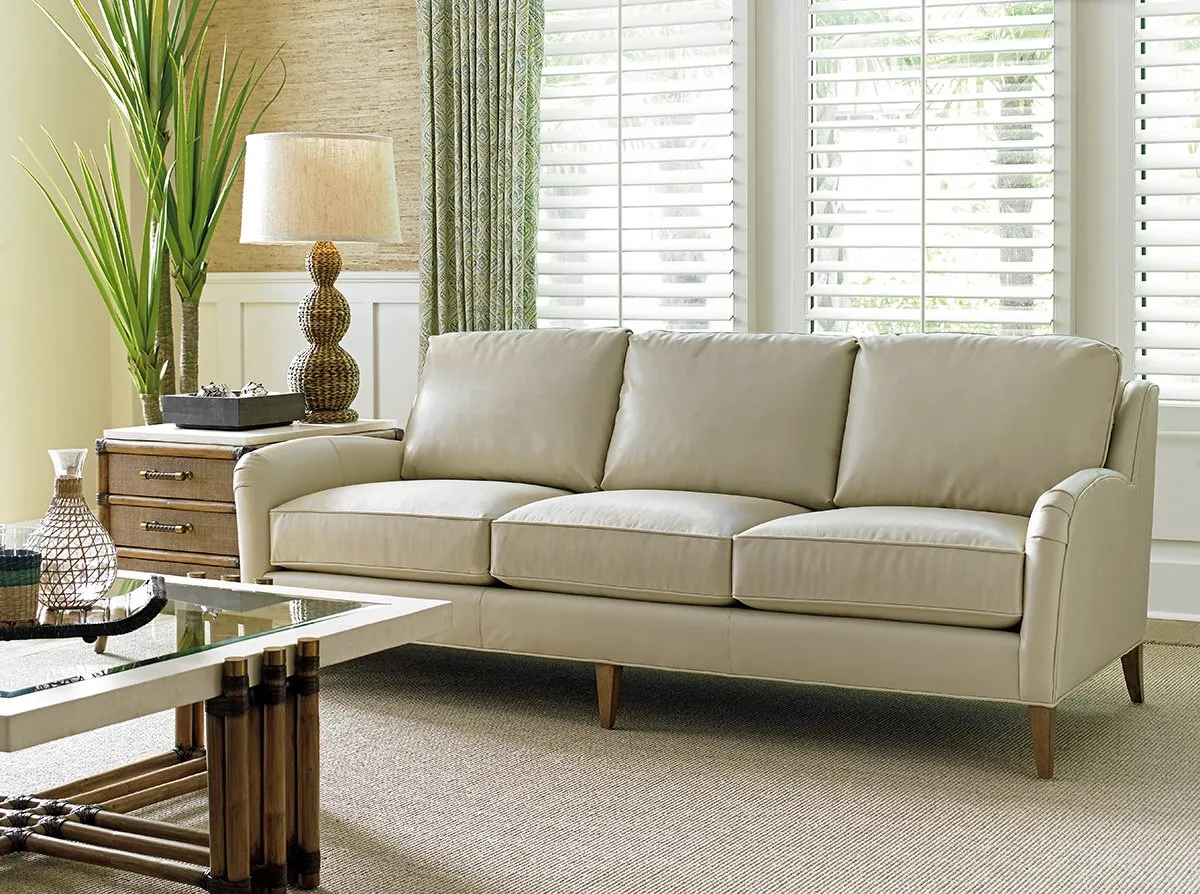 COCONUT GROVE LEATHER SOFA TWIN PALMS