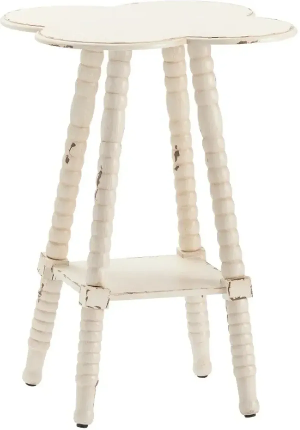 Crestview Clover Off-White Side Table