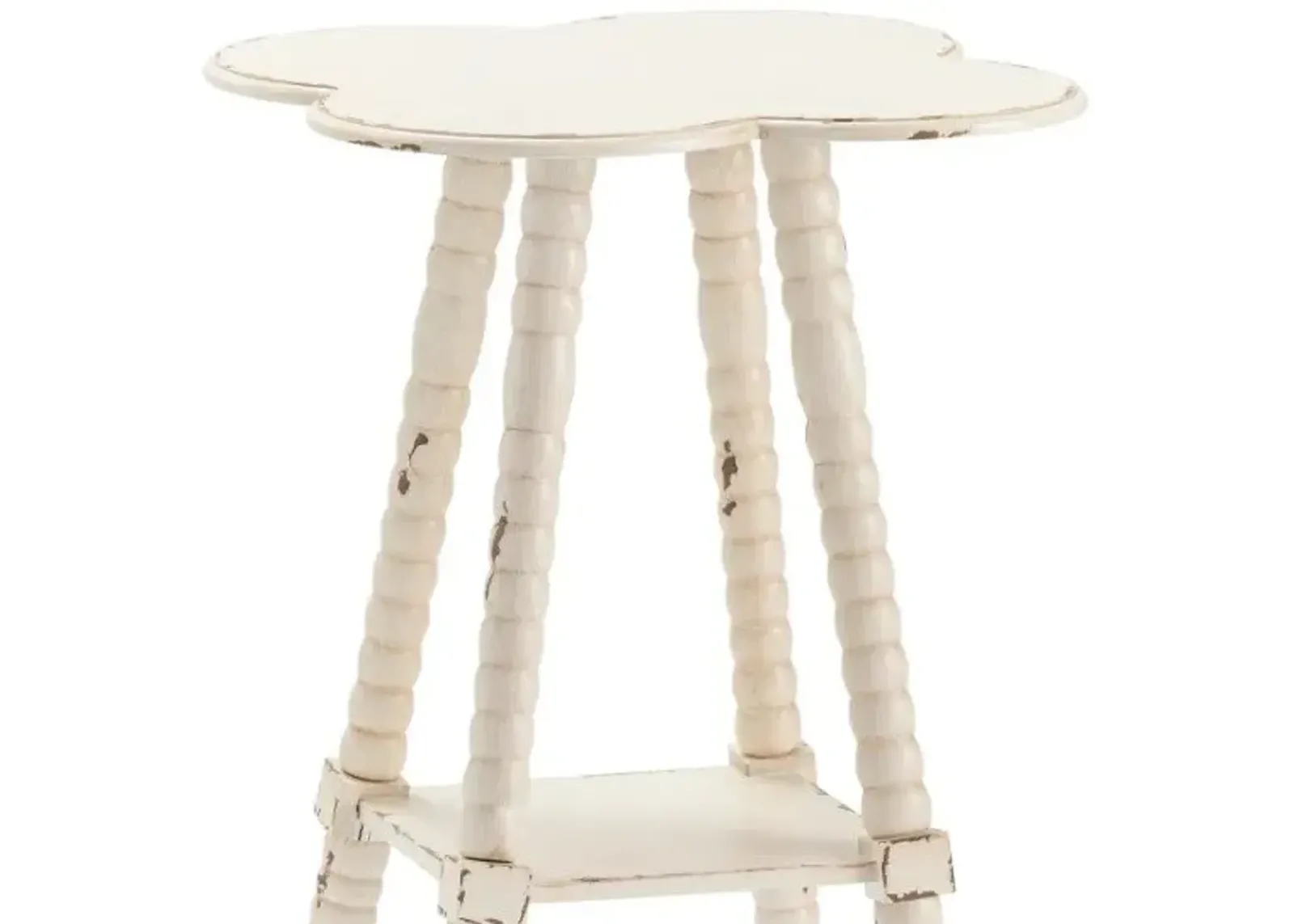 Crestview Clover Off-White Side Table