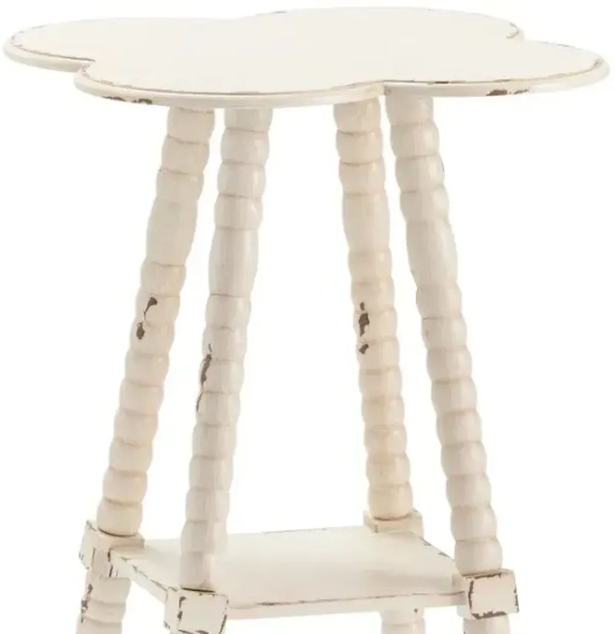 Crestview Clover Off-White Side Table