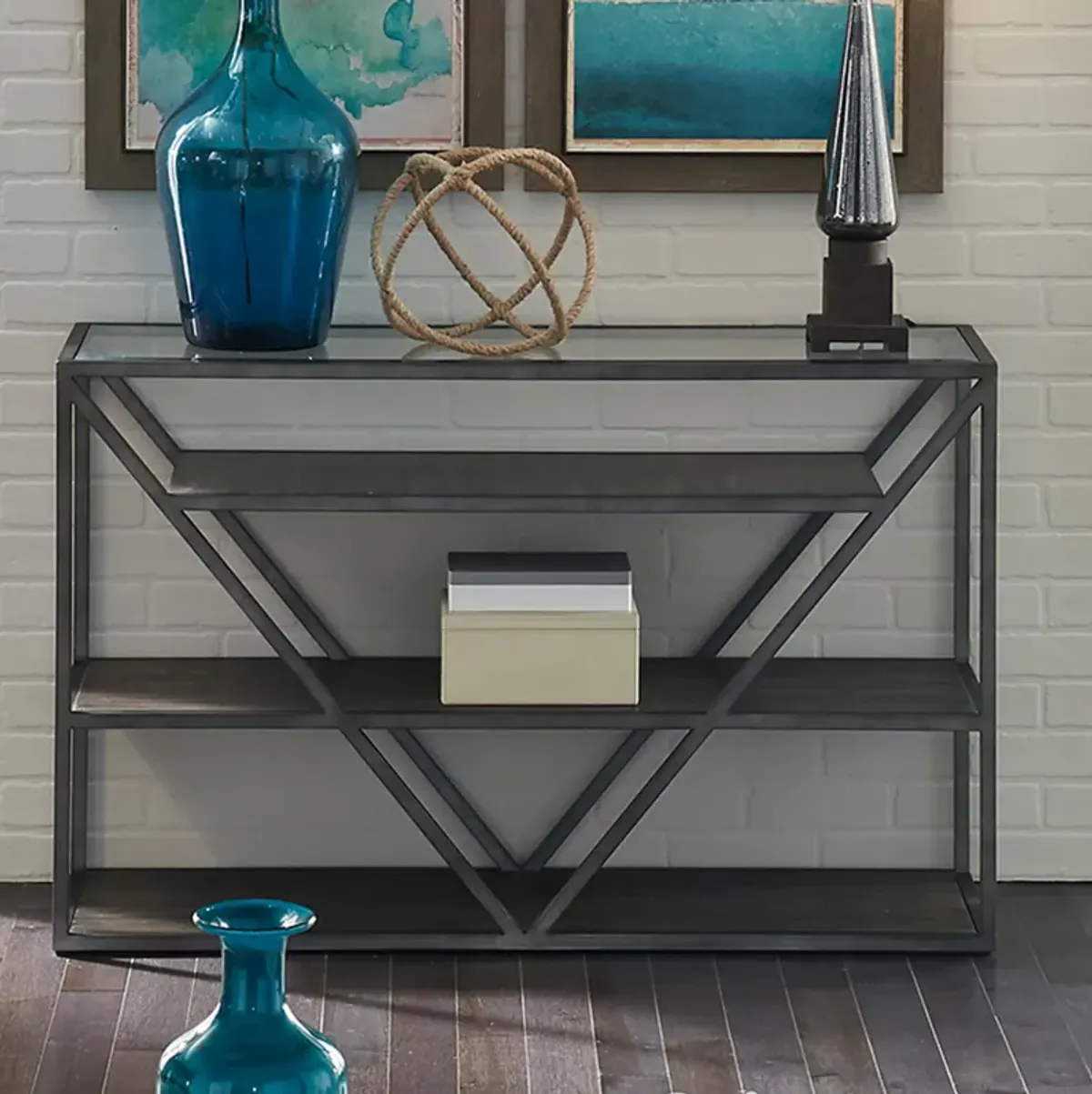 Liberty Furniture Arista Cobblestone Sofa Table