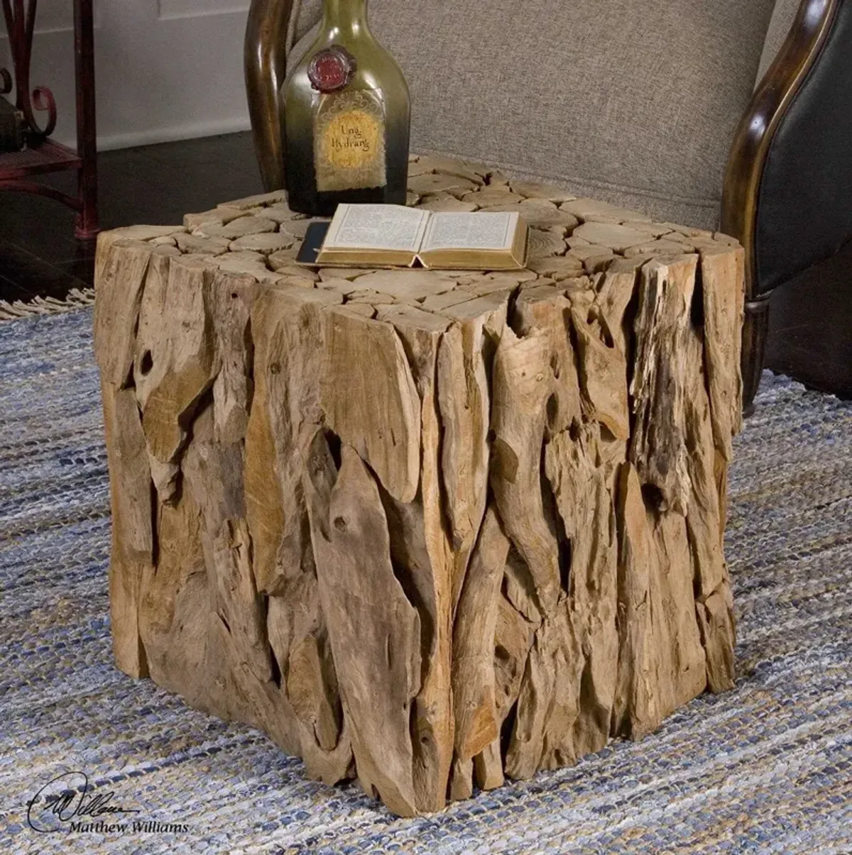 Uttermost Teak Root Bunching Cube Table