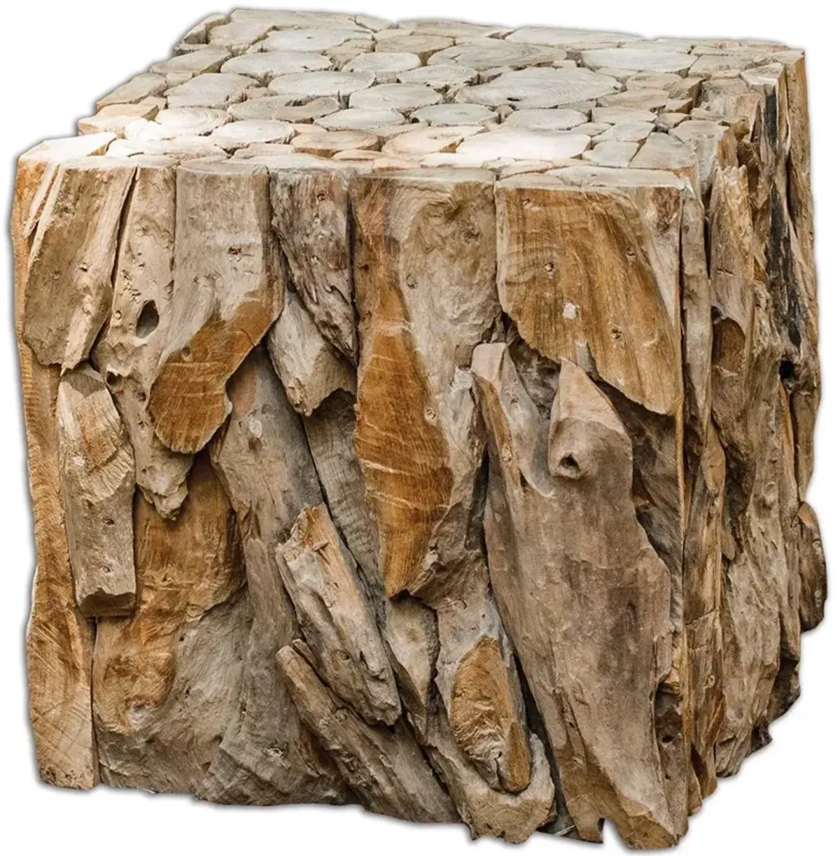 Uttermost Teak Root Bunching Cube Table