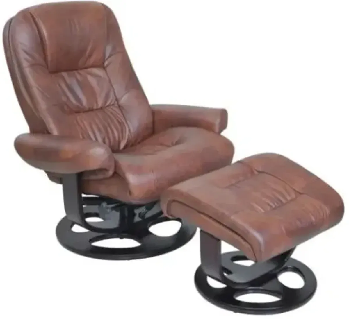 Barcalounger Jacque Pedestal Hilton Whiskey Leather Recliner Chair