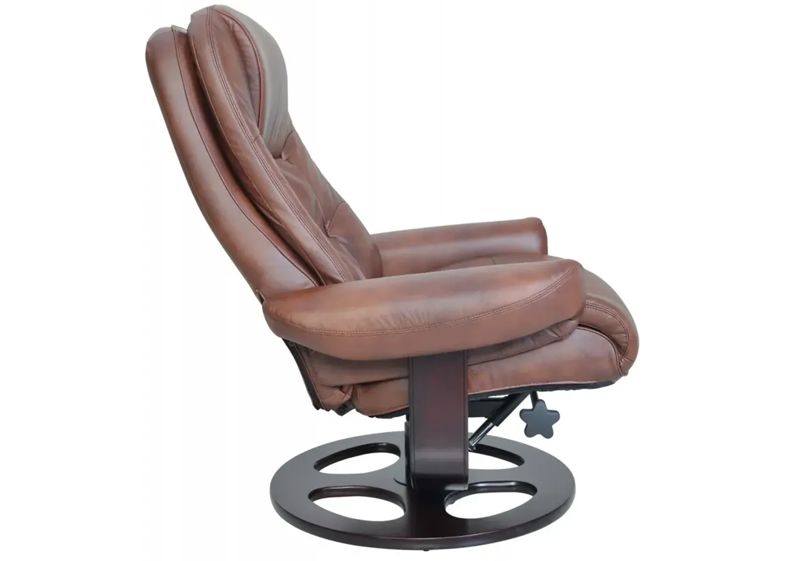 Barcalounger Jacque Pedestal Hilton Whiskey Leather Recliner Chair