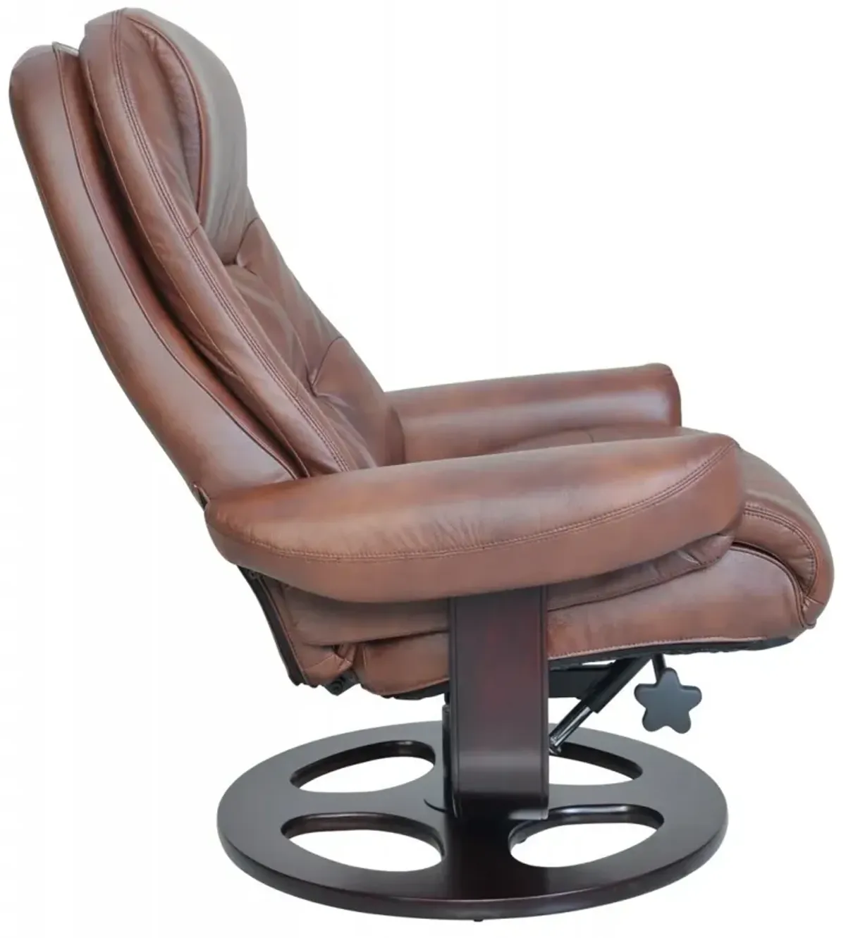 Barcalounger Jacque Pedestal Hilton Whiskey Leather Recliner Chair