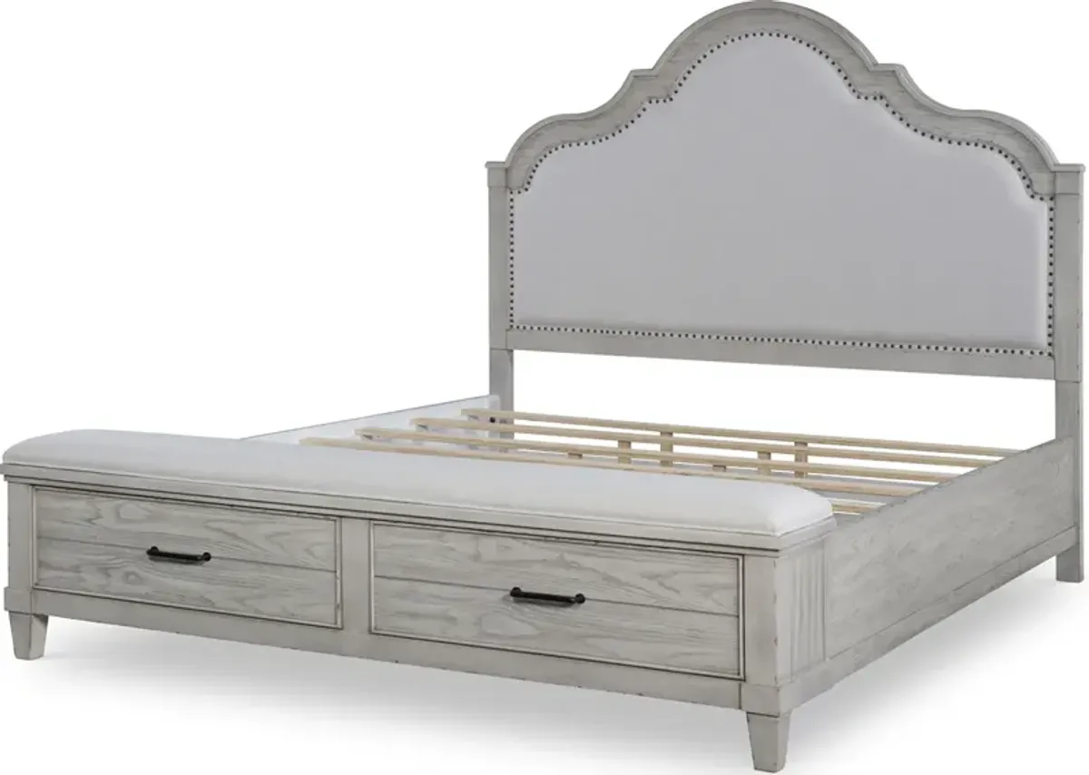 Legacy Classic Upholstered Panel Bed with Storage Footboard California King Belhaven