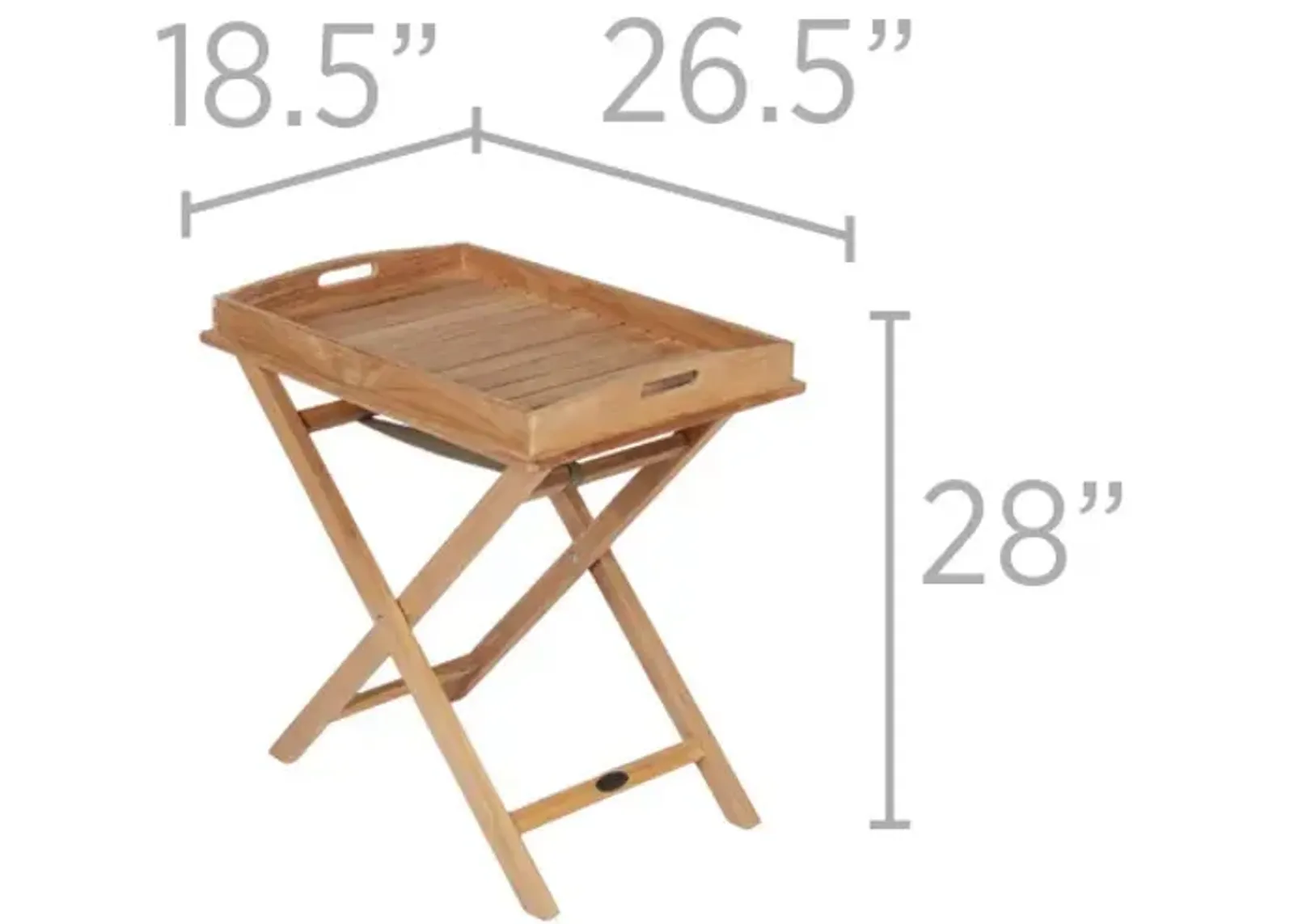 Royal Teak Teak Outdoor Tray On Stand