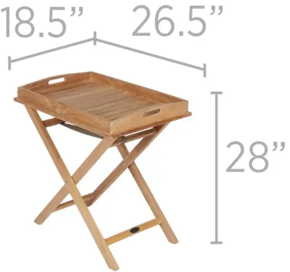 Royal Teak Teak Outdoor Tray On Stand