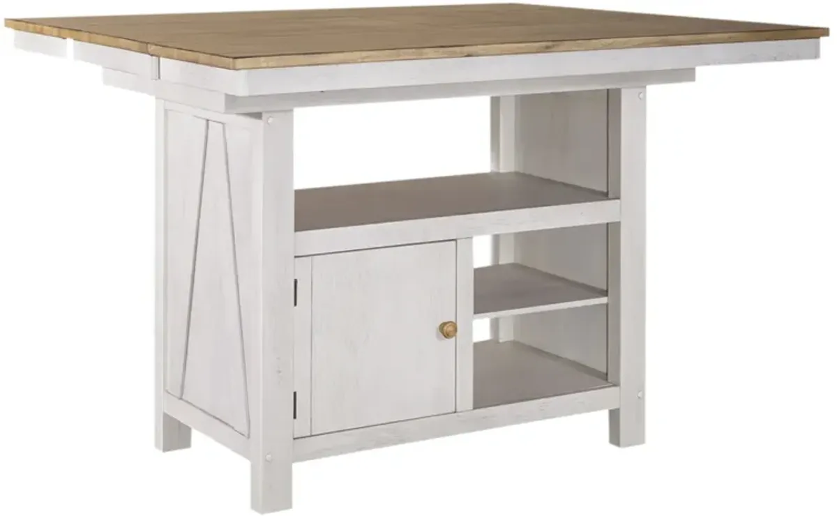 Liberty Furniture Weathered White & Sandstone Kitchen Island Lindsey Farm