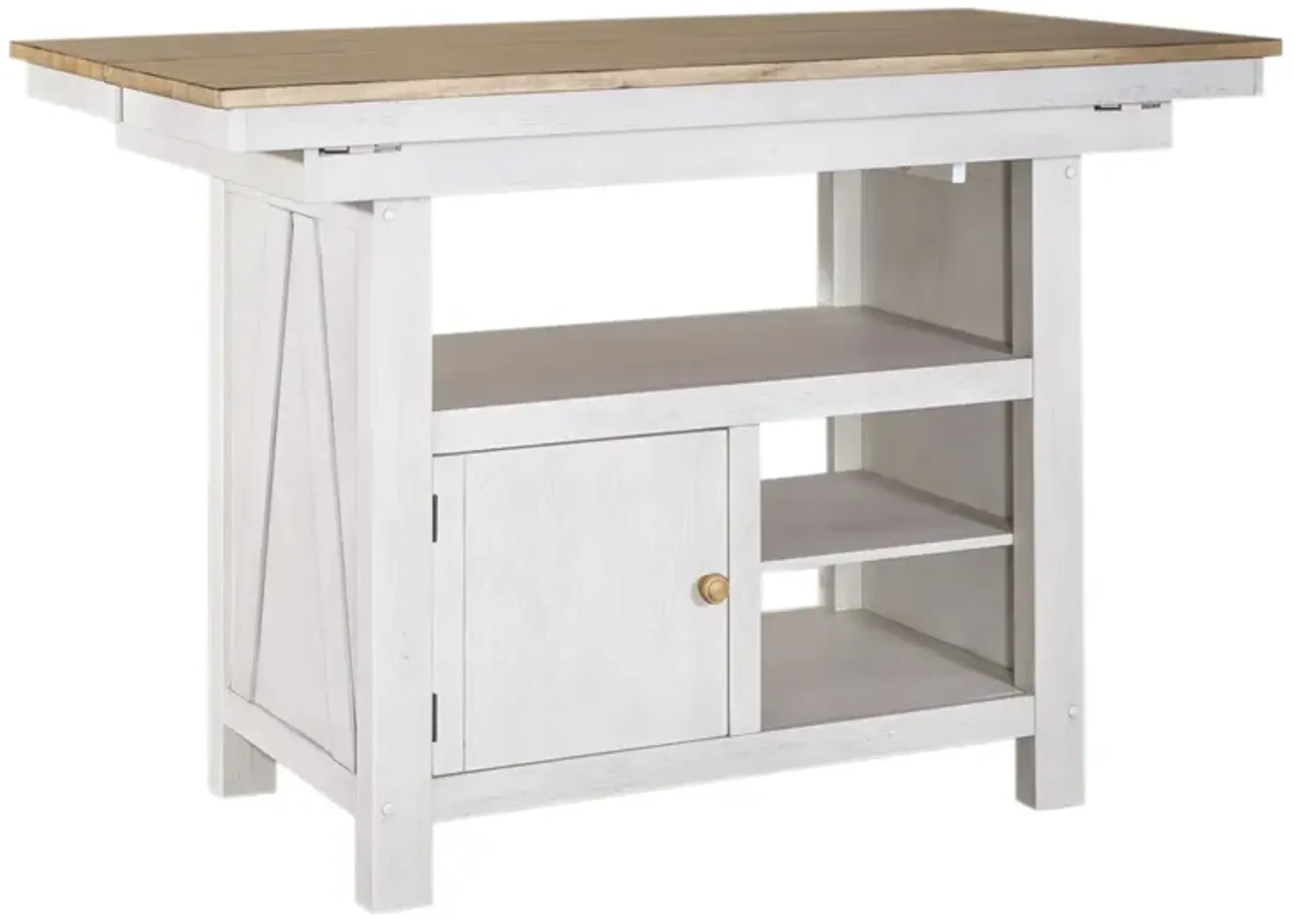 Liberty Furniture Weathered White & Sandstone Kitchen Island Lindsey Farm