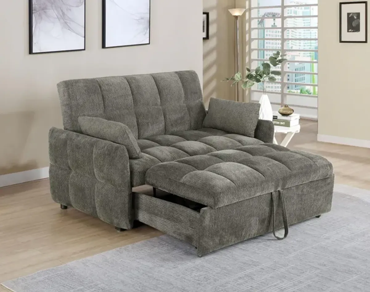 Coaster Cotswold Upholstered Convertible Sleeper Sofa Bed Dark Grey