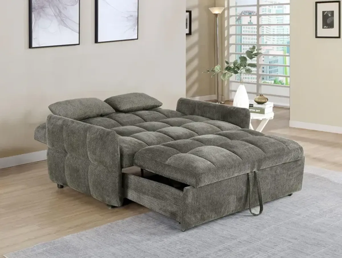 Coaster Cotswold Upholstered Convertible Sleeper Sofa Bed Dark Grey