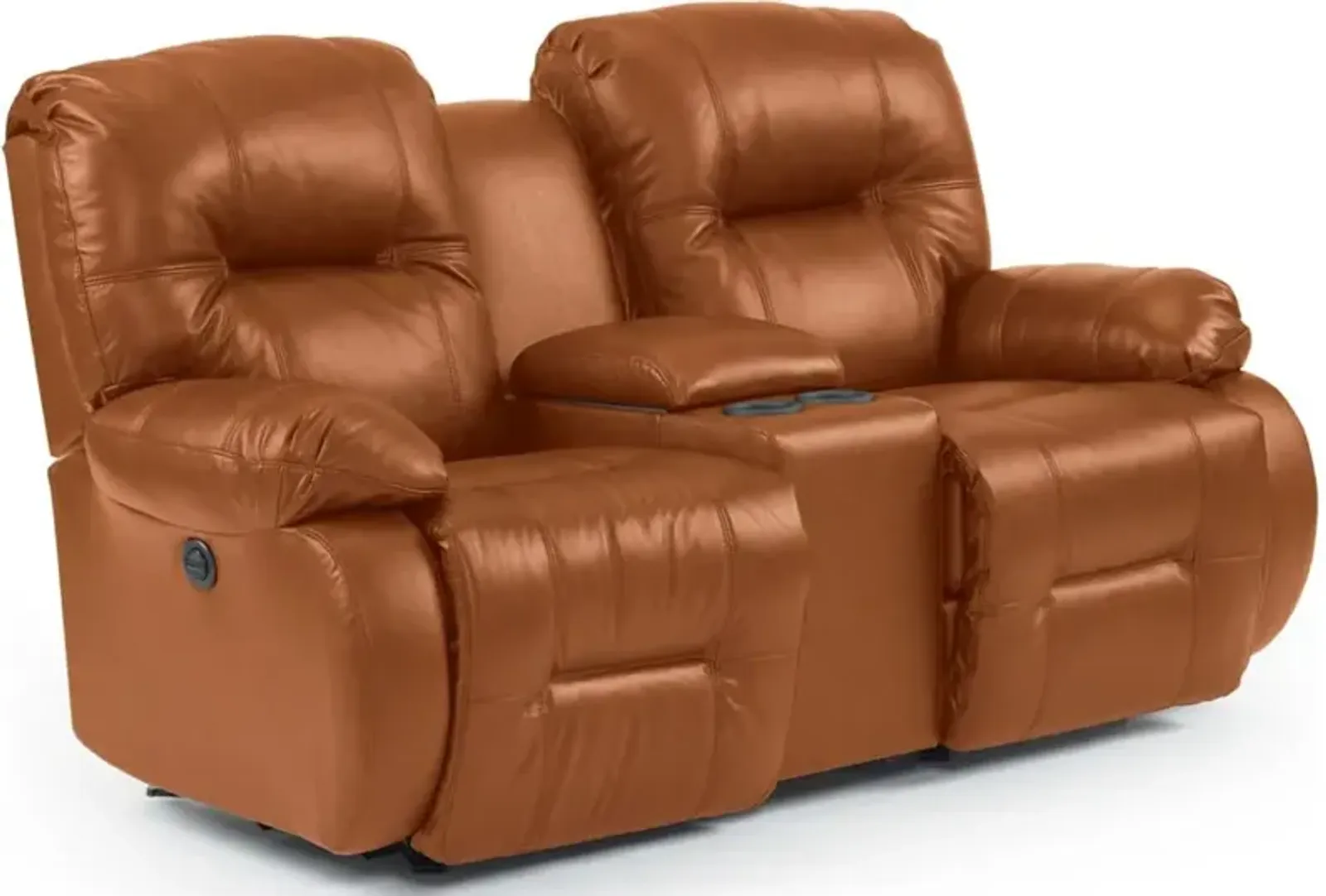 Best Home Brinley Flax Power Rocking Console Reclining Loveseat with Power Tilt Headrest