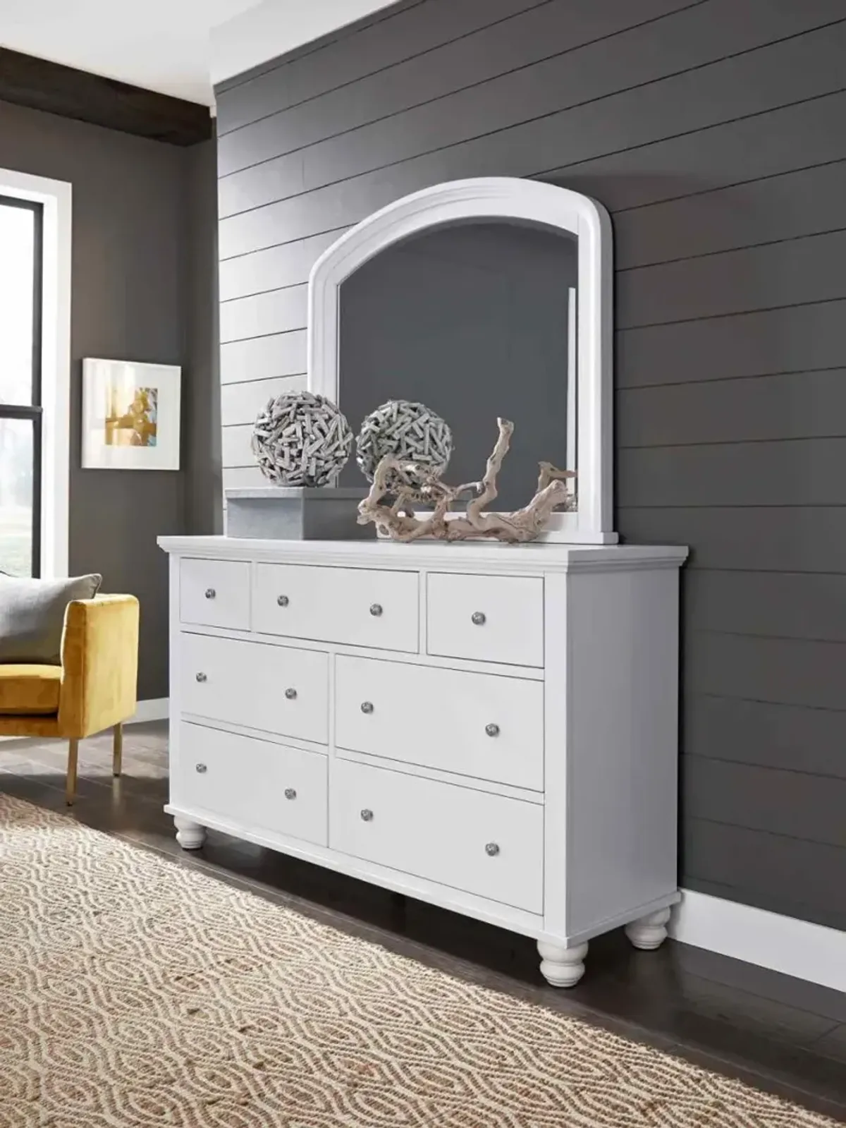 Aspenhome Cambridge White Double Dresser Mirror