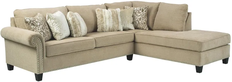 DOVEMONT 2-PIECE SECTIONAL WITH CHAISE PUTTY SIGNATURE DESIGN