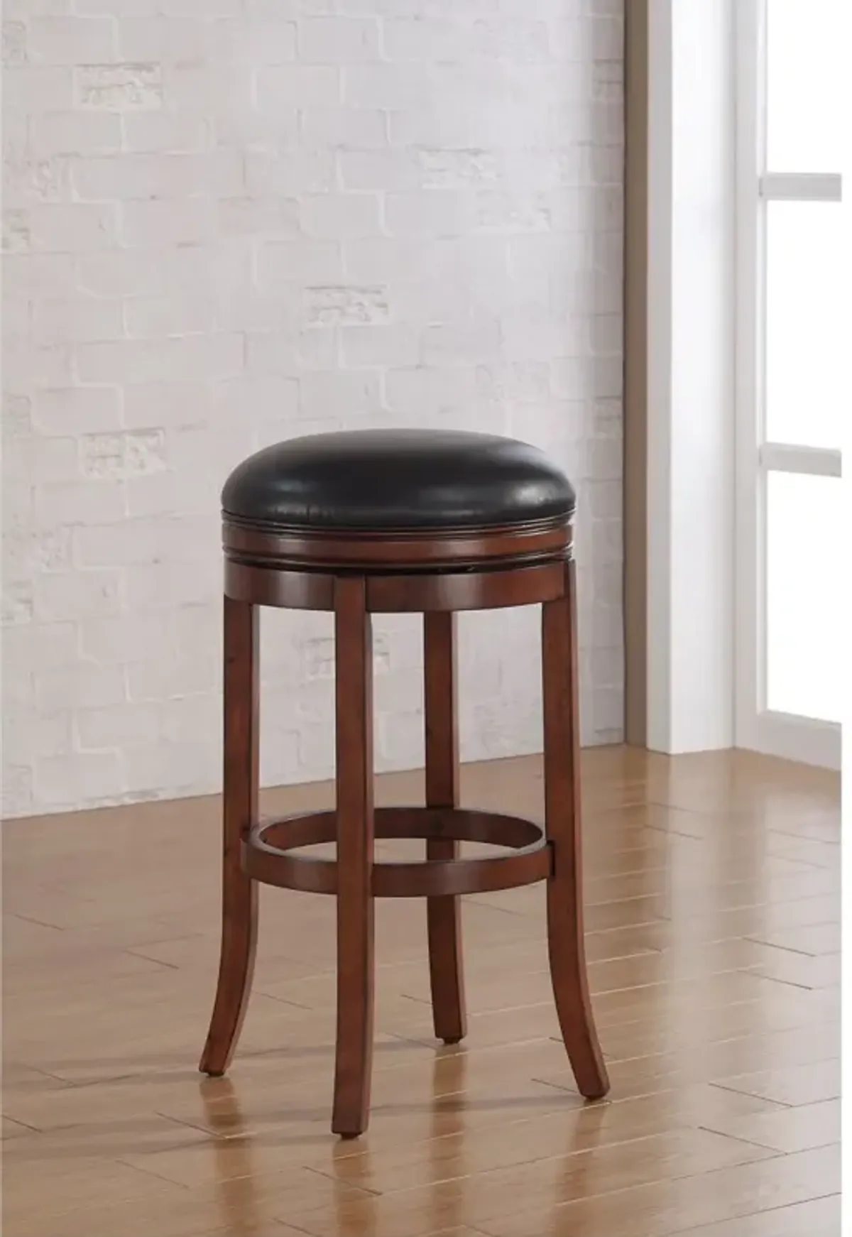 American Woodcrafters Wood Frame Barstool Medium Walnut Backless Stool