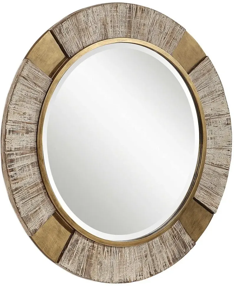 REUBEN GOLD ROUND MIRROR