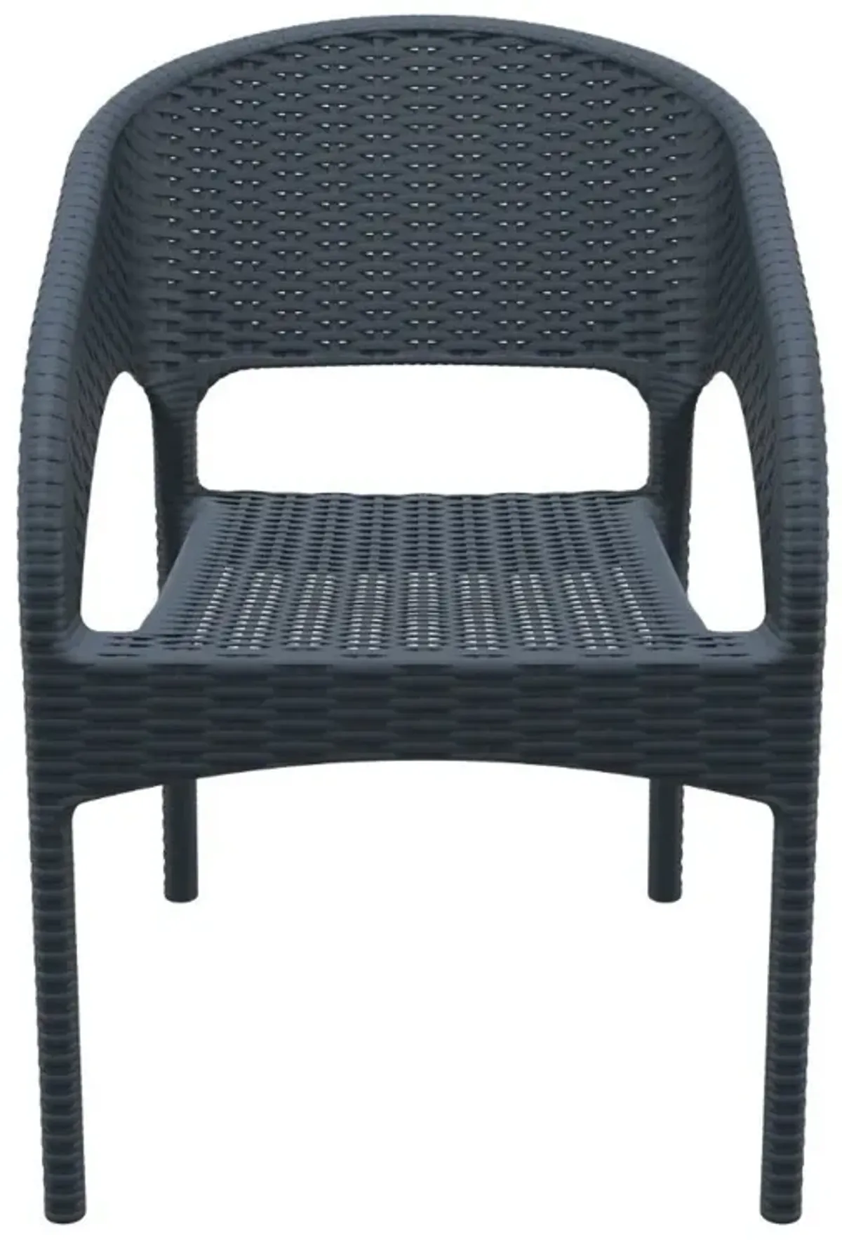 Compamia Panama Resin Wickerlook Dining Arm Chair Dark Gray