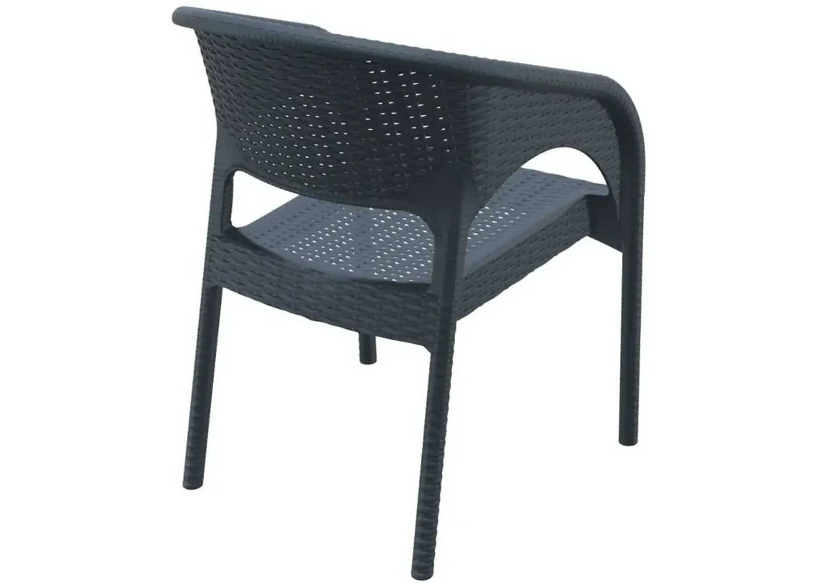 Compamia Panama Resin Wickerlook Dining Arm Chair Dark Gray